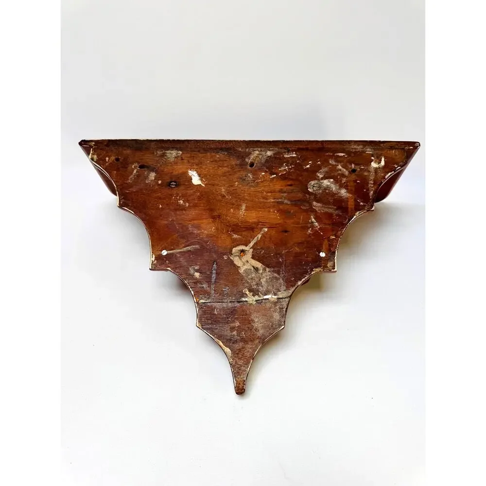 Victorian Folk Wall Shelf with Architectural Corbel Form